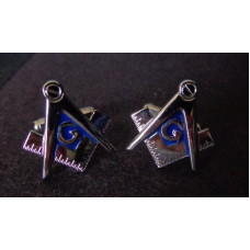 3-D Masonic cuff link cut out.  Available in Silver and Gold