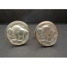 Buffalo Nickle Cuff Link in Silver or Gold Setting