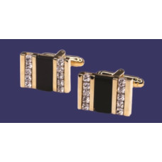 Rectangle Black/Rhinestone Cufflink