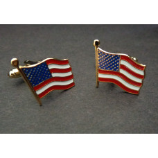 American Flag Cuff Link. Comes in silver or gold plating