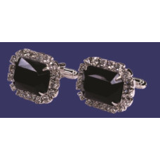 Black and Silver Bling Cuff Links